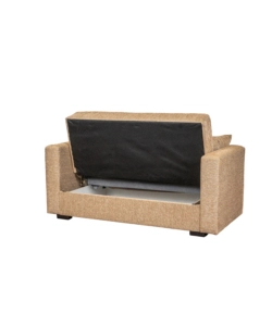 DIVANO LETTO "NORA" 2 POSTI IN TESSUTO BEIGE, 155X80X87 CM